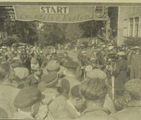 Filmaufnahmen nach der Siegerehrung 1931 Schleiz